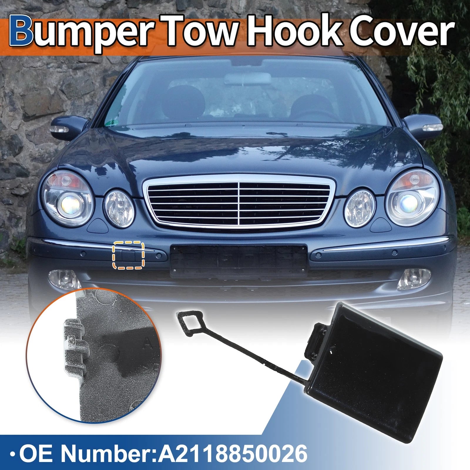 Front Tow Hook Cover Replacement for Mercedes-Benz E-Class (2003–2009)