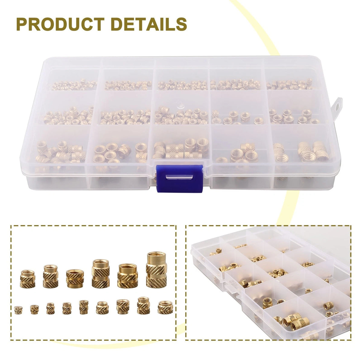 300 Pcs Threaded Inserts Brass Nuts for (2000–2023)