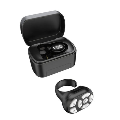 Bluetooth Remote Control Scrolling Ring with Charging Bin Selfie Button