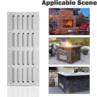 Stainless Steel Grill Vent Panel for Outdoor Kitchen (38 x 16.5 x 0.4cm)