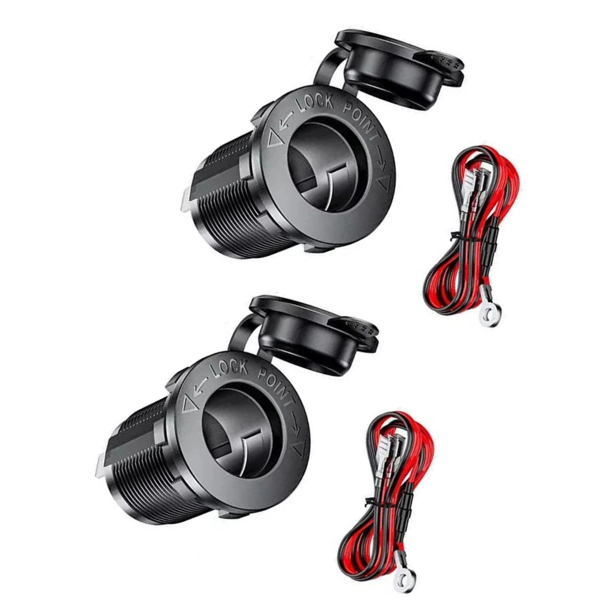 2 Sets Cigarette Lighter Socket Waterproof Dust Cap for Motorcycle Car