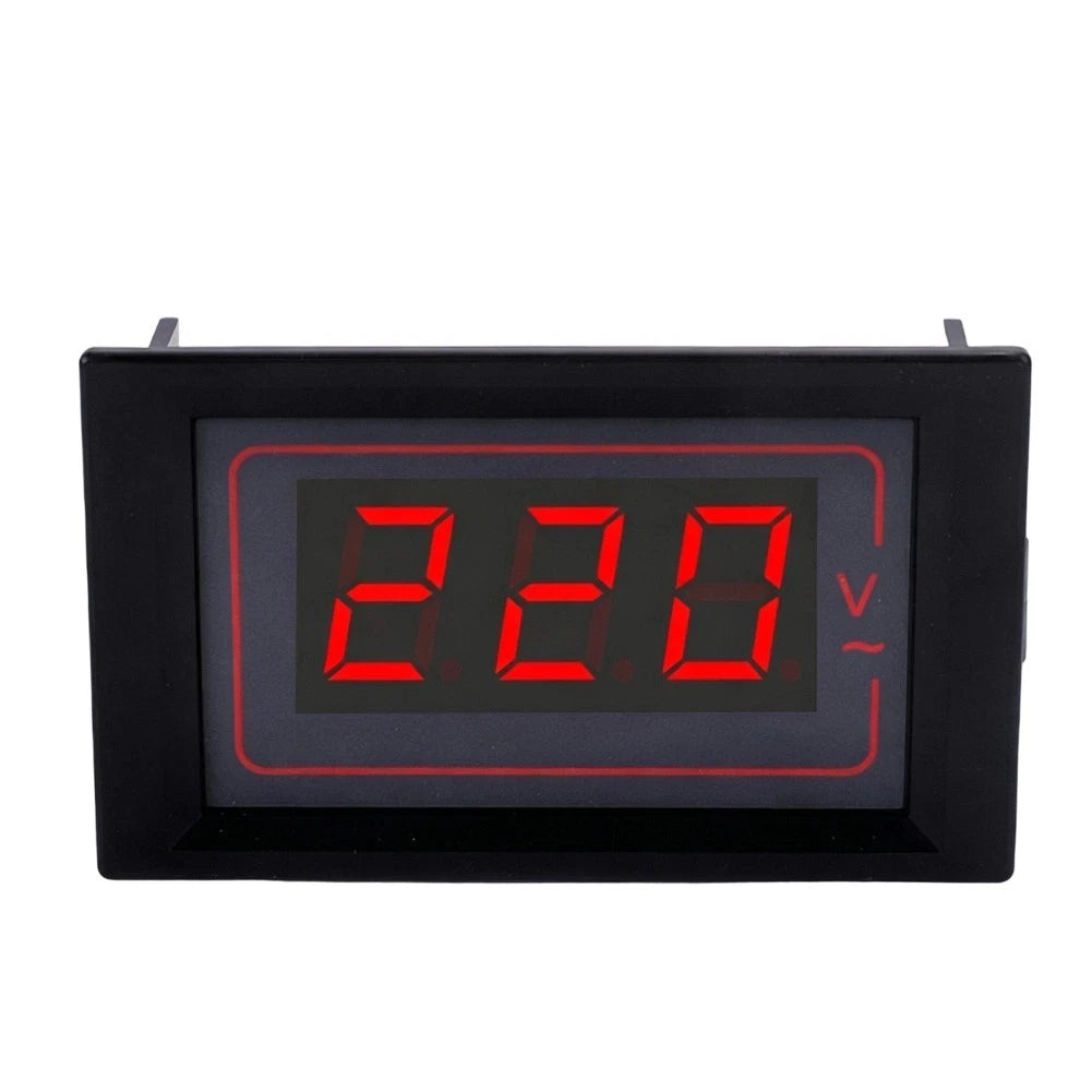 Digital Voltmeter 50-500V with Red LED Display for Electrical Panels