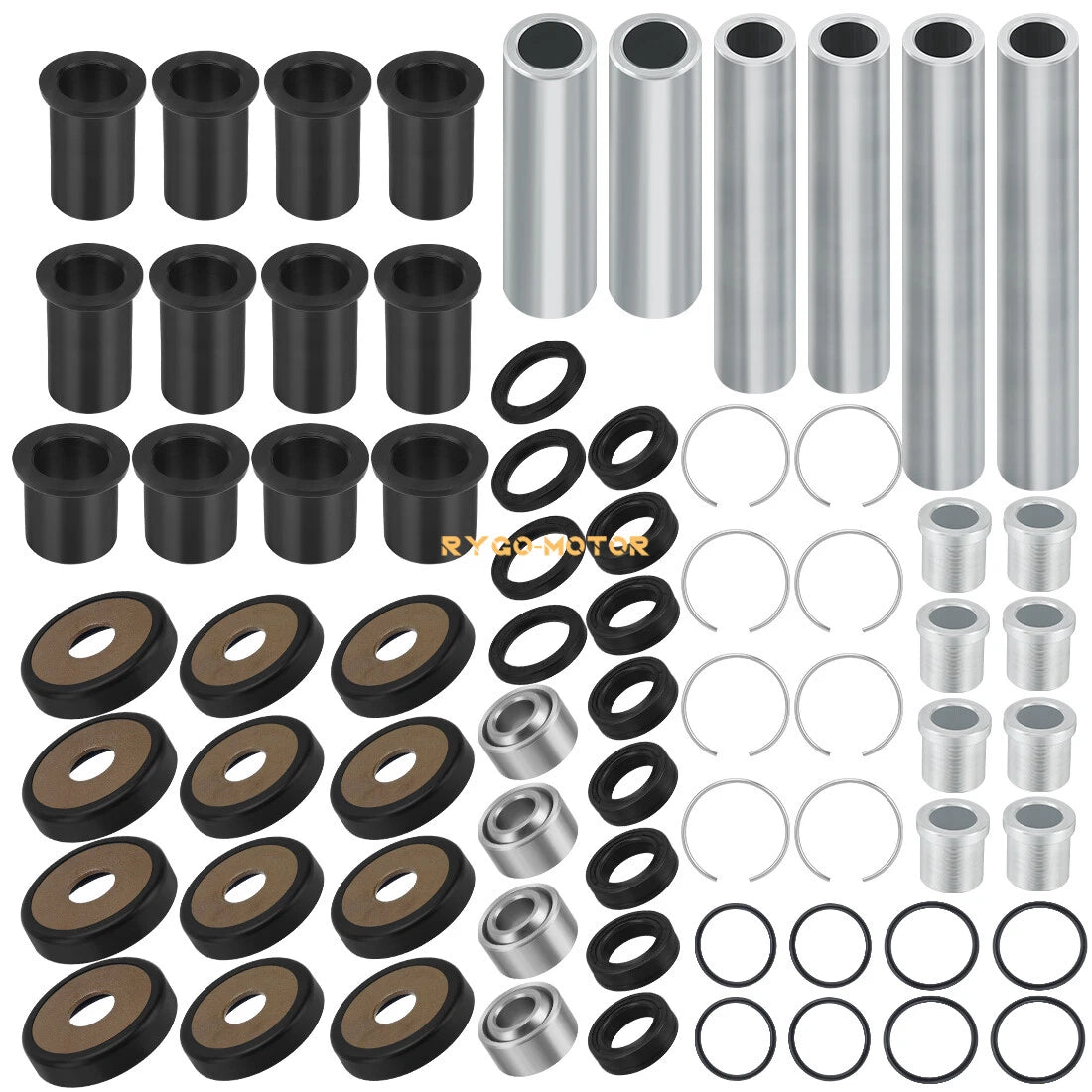Set of 2 Rear Upper & Lower A-Arm Bushing Shaft Kit for Honda Rincon TRX650 TRX680 (2006–2014)