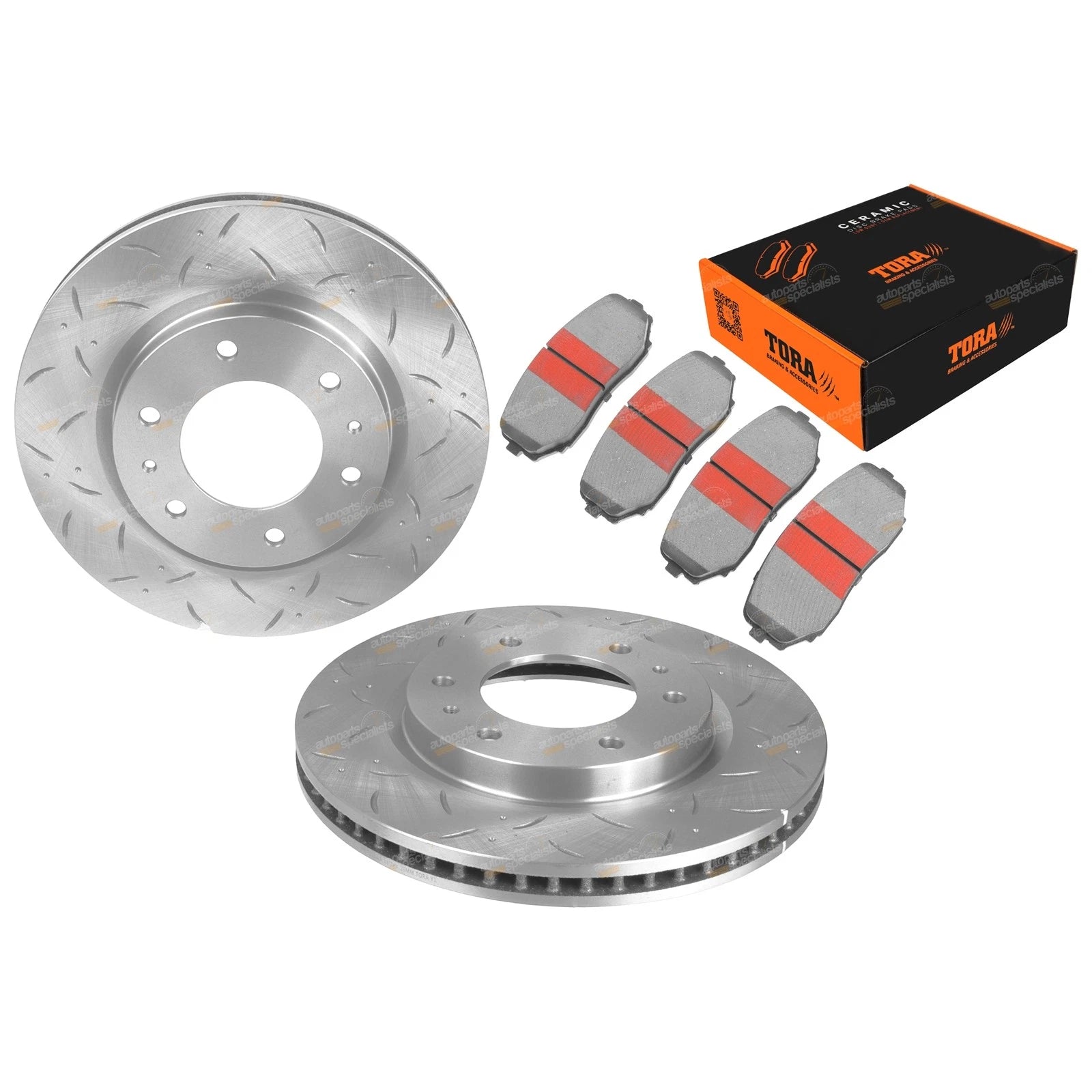 Front Slotted & Dimpled Disc Brake Rotors + Pads for Triton MR (2018–2020)