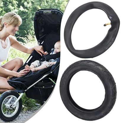 Set of 2 Stroller Tires & Inner Tubes 12 Inch Baby Wheels