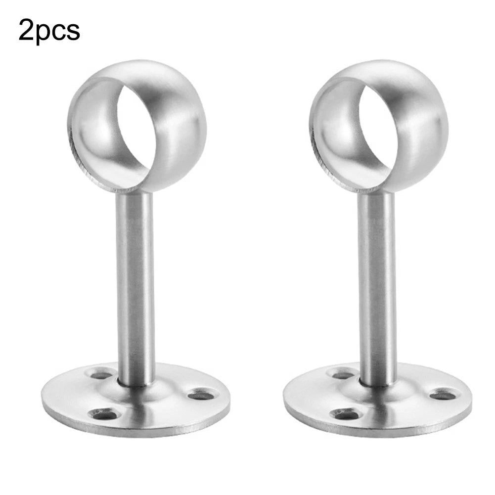 2X Stainless Steel Brackets for Curtain Installation