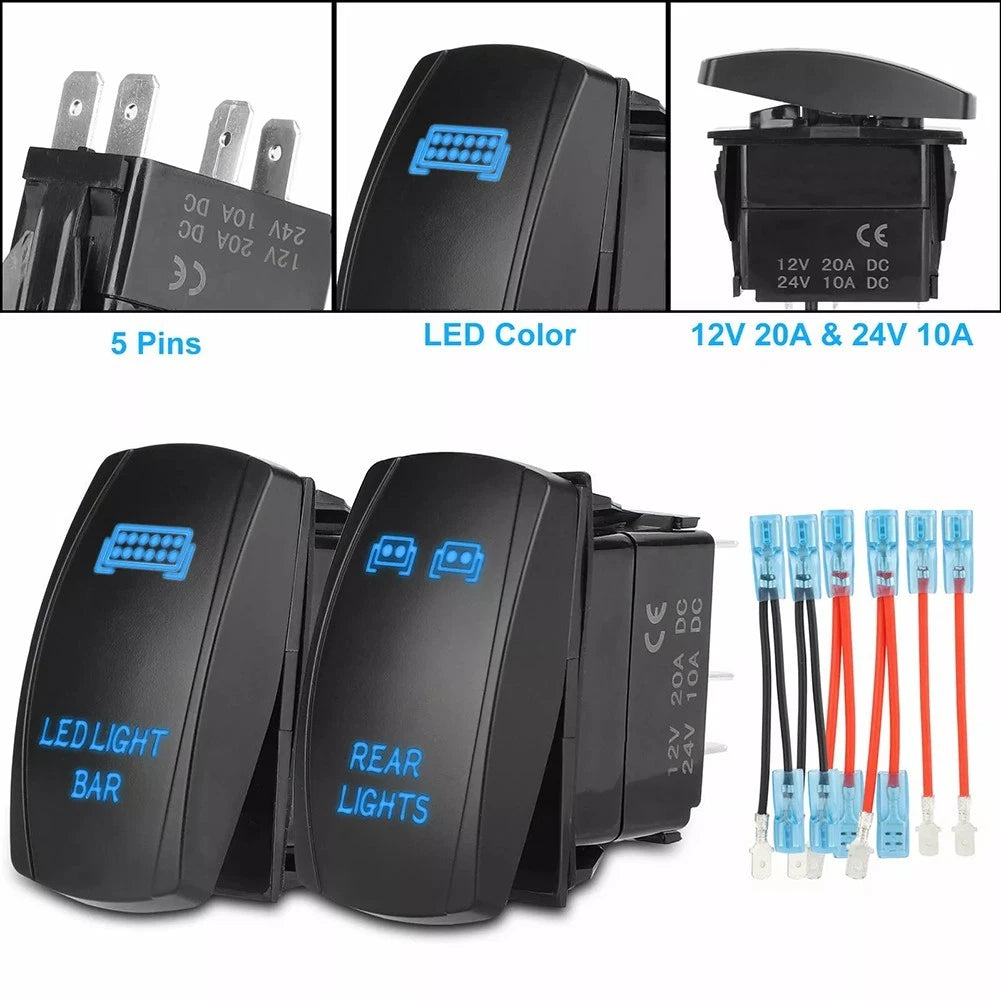 5 Pin Rocker Switch Set for Vehicle Lighting