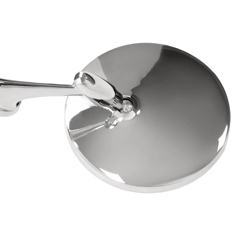 Outside Rear View Mirror for Chevy Chevelle Impala (Round Bowtie, Ribbed Base)