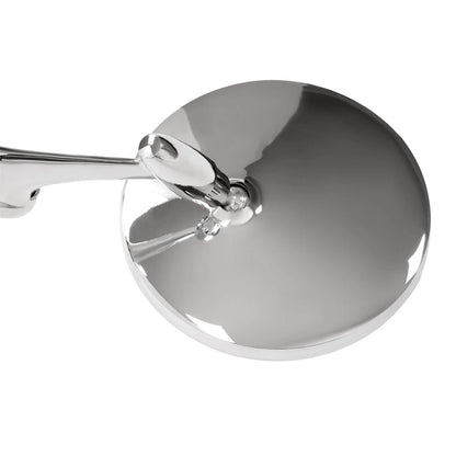 Outside Rear View Mirror for Chevy Chevelle Impala (Round Bowtie, Ribbed Base)
