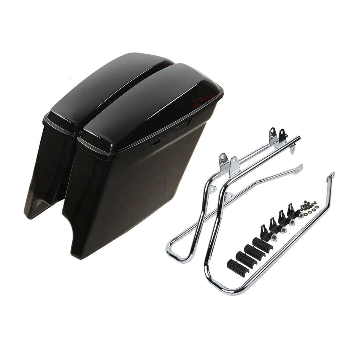 5" Stretched Hard Saddlebags & Conversion Bracket for Harley Softail (1984–2017)