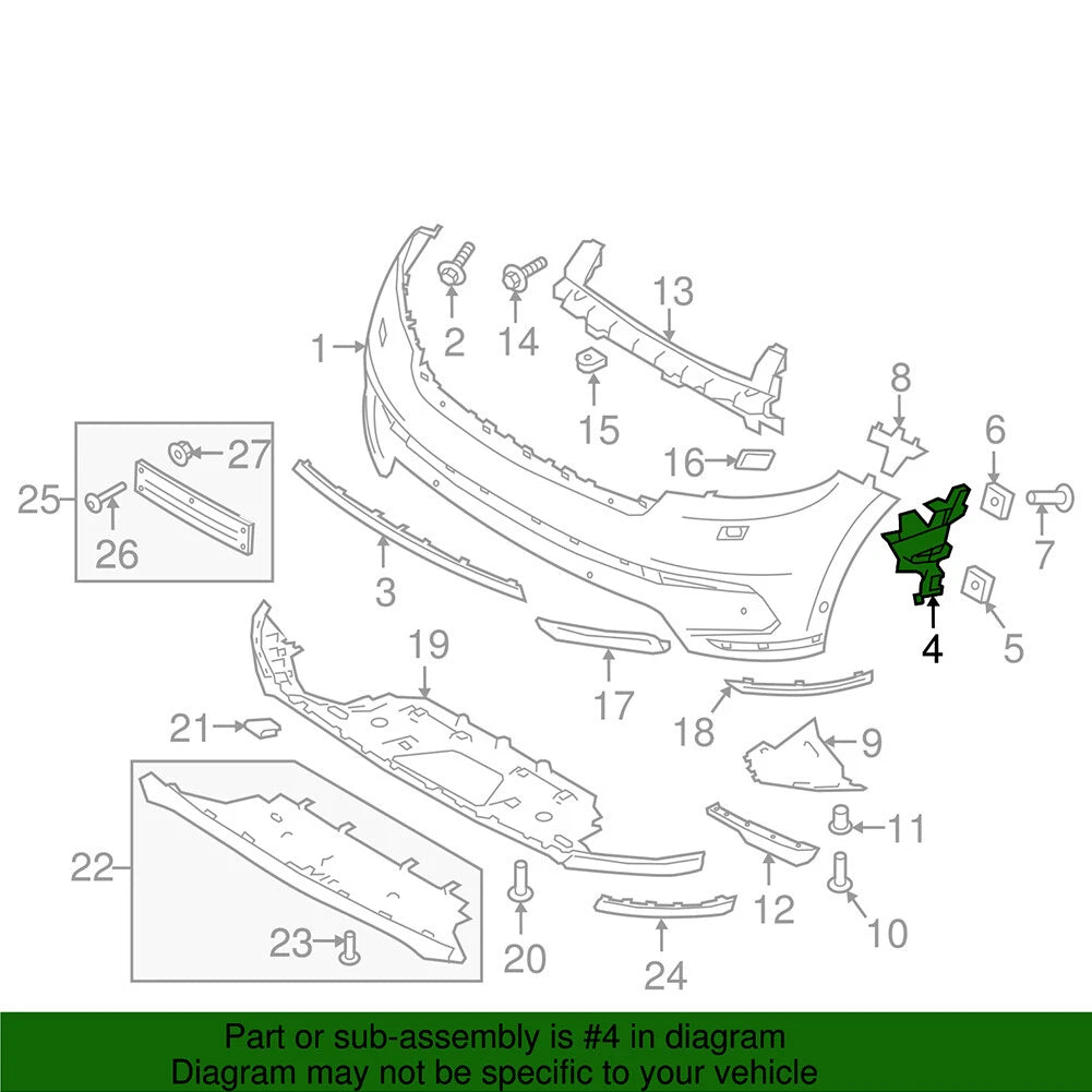 Front Bumper Mounting Bracket for Land Rover Range Rover Velar (2018–2021)