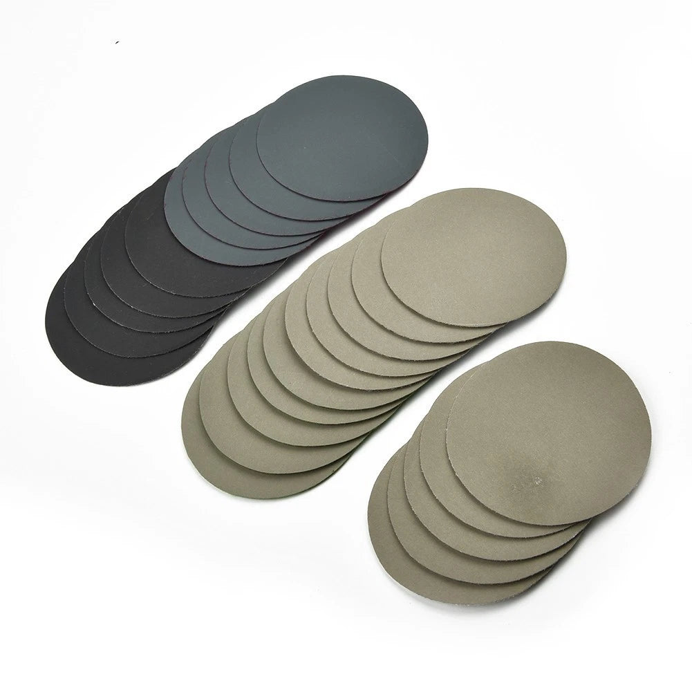 25X 3 Inch 1000-5000 Grit Wet/Dry Hook & Loop Sanding Discs
