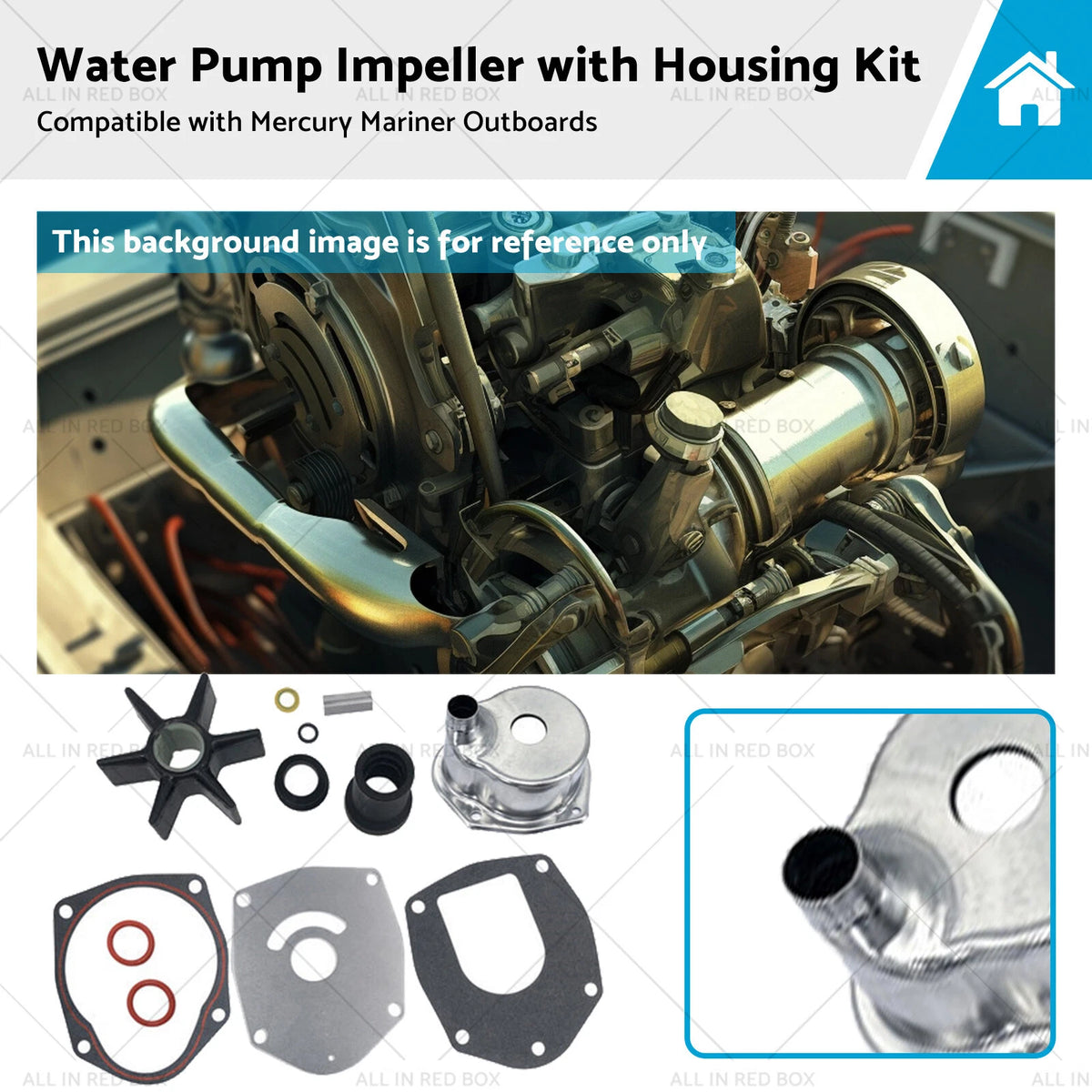 Water Pump Impeller Housing Kit for Mercruiser Alpha One Gen 2 (1983–1995)