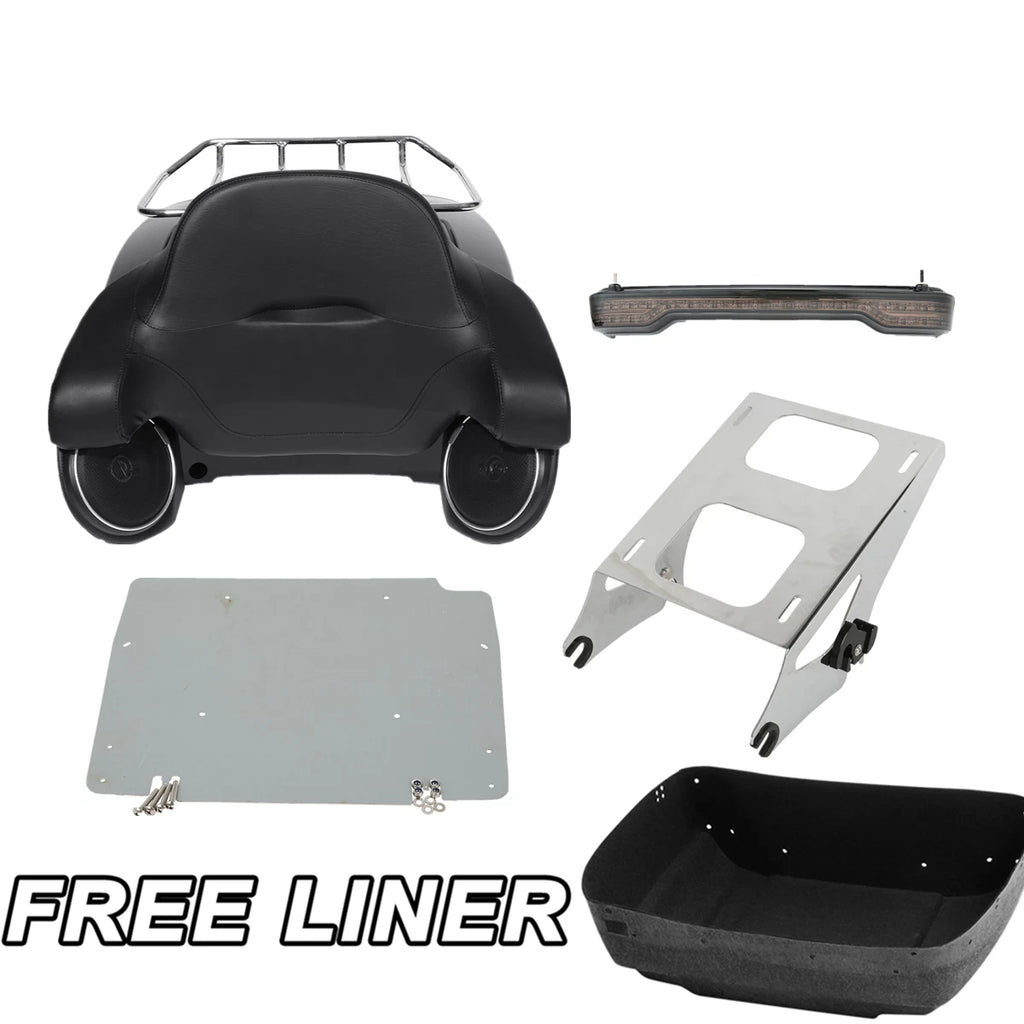 Trunk Pad Mount Rack Tail Light Speakers for Harley Touring Glide (2014–2026)