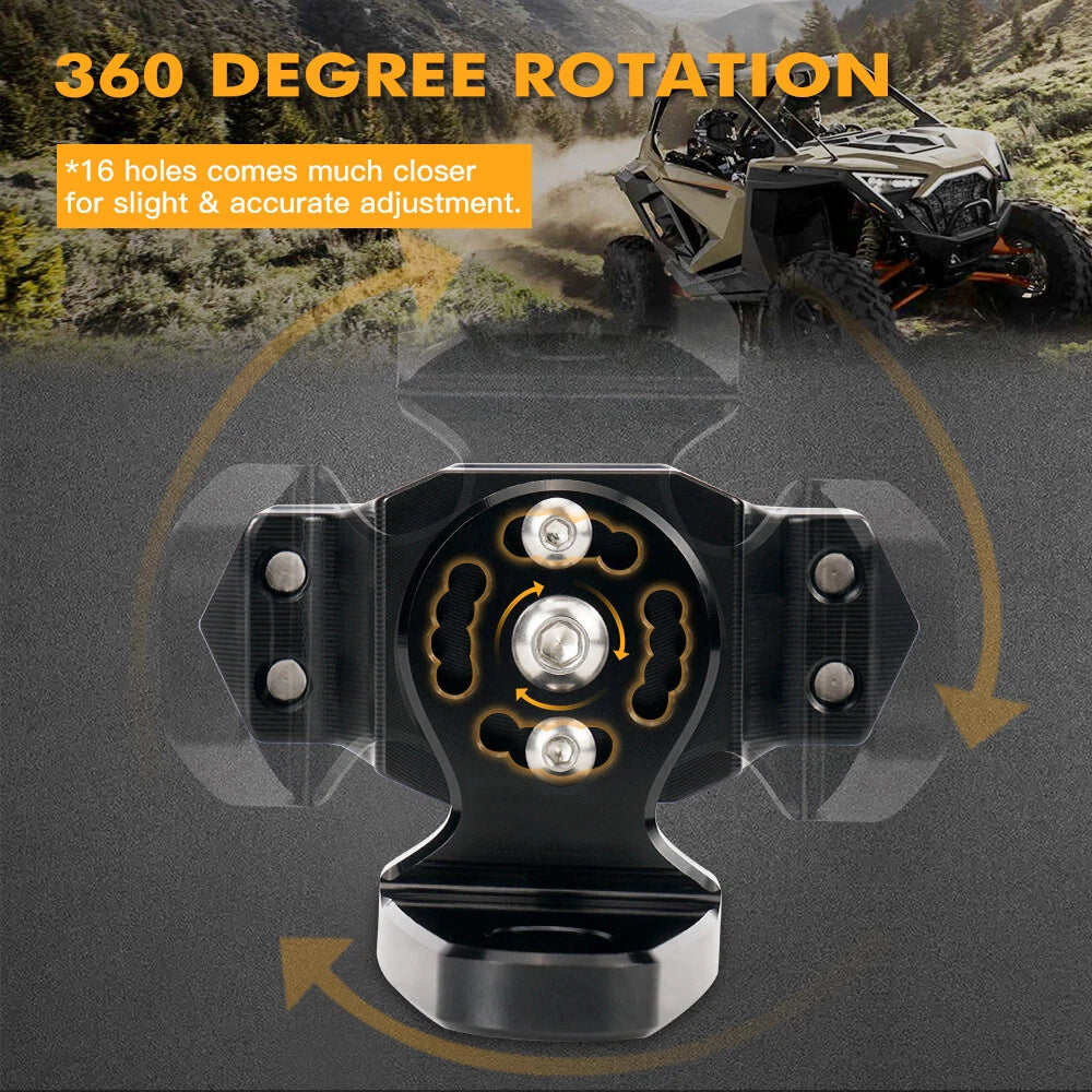 Mount Bracket for UTV ATV LED Whip Light Bar 1.75”-2” Roll Bar Cage
