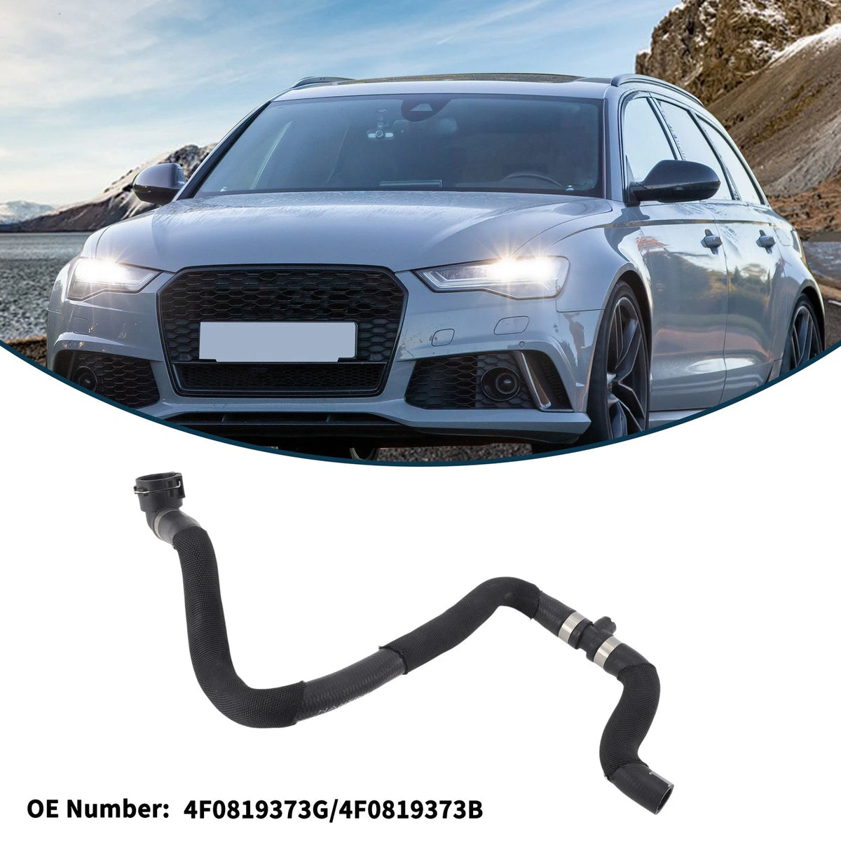 Radiator Hose for Audi A6 (2006–2011) No. 4F0819373G/4F0819373B Rubber