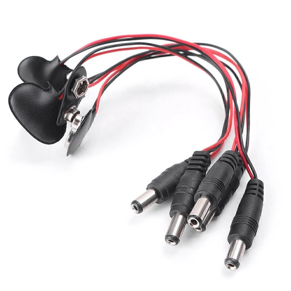 5 pcs 9V DC T Type Battery Power Cable Barrel Jack Connector