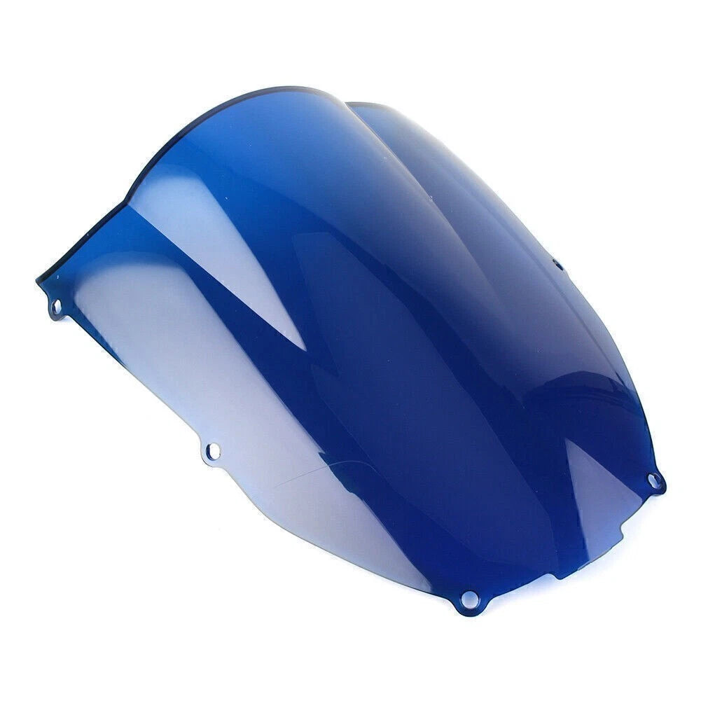 Double Bubble Front Windshield for Kawasaki Ninja ZX6R (2000–2002) Blue