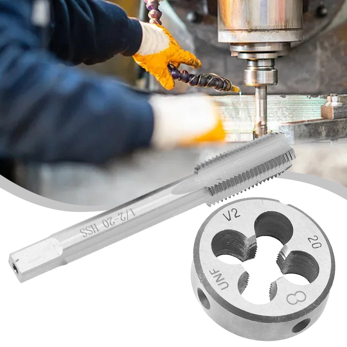 HSS 1220 UNF Tap & Die Set for Right Hand Thread Cutting