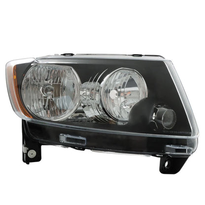 Headlights Black LH+RH for Jeep Grand Cherokee (2011–2013) Compass (2011–2017) Halogen