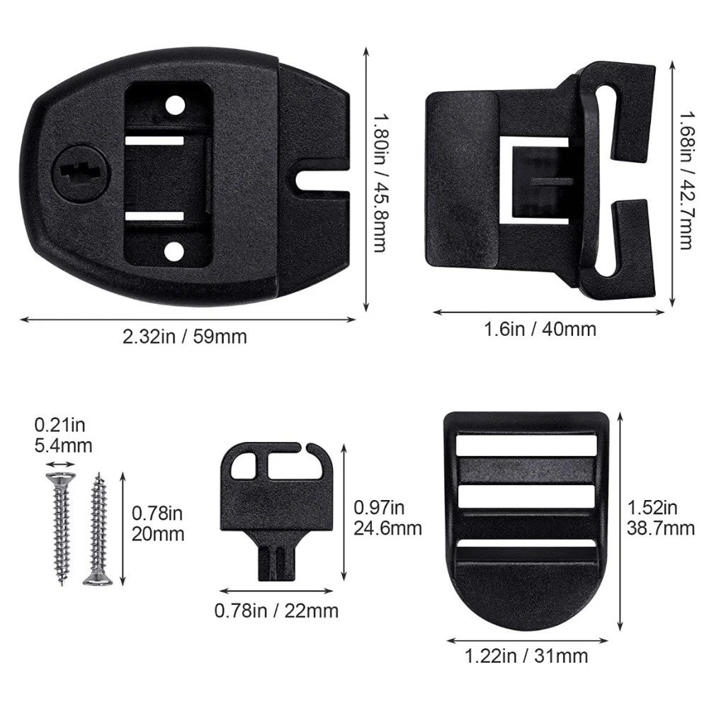 Adjustable Spa Bathtub Cover Latch Kit with Keys and Locking Clips