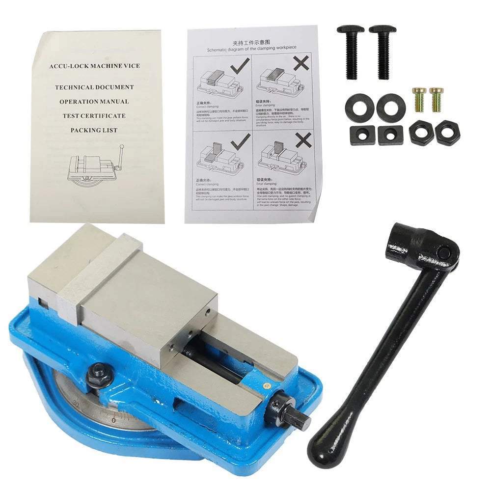 3" Milling Machine Lockdown Vise with Swivel Base for CNC