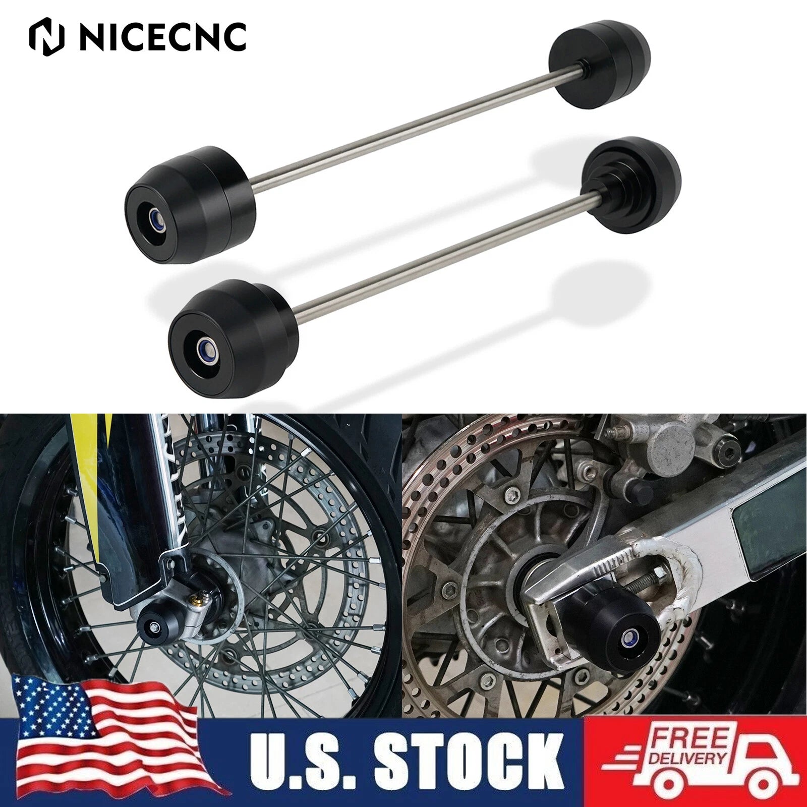 Front Rear Axle Sliders Crash Protector for Suzuki DRZ400 (2000–2024)