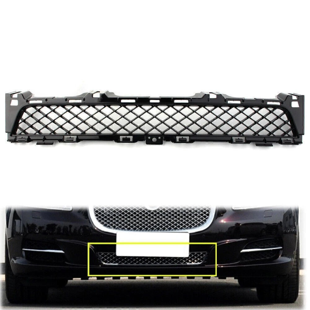 Black Front Lower Bumper Center Grille Mesh for Jaguar XJ (2010–2015)