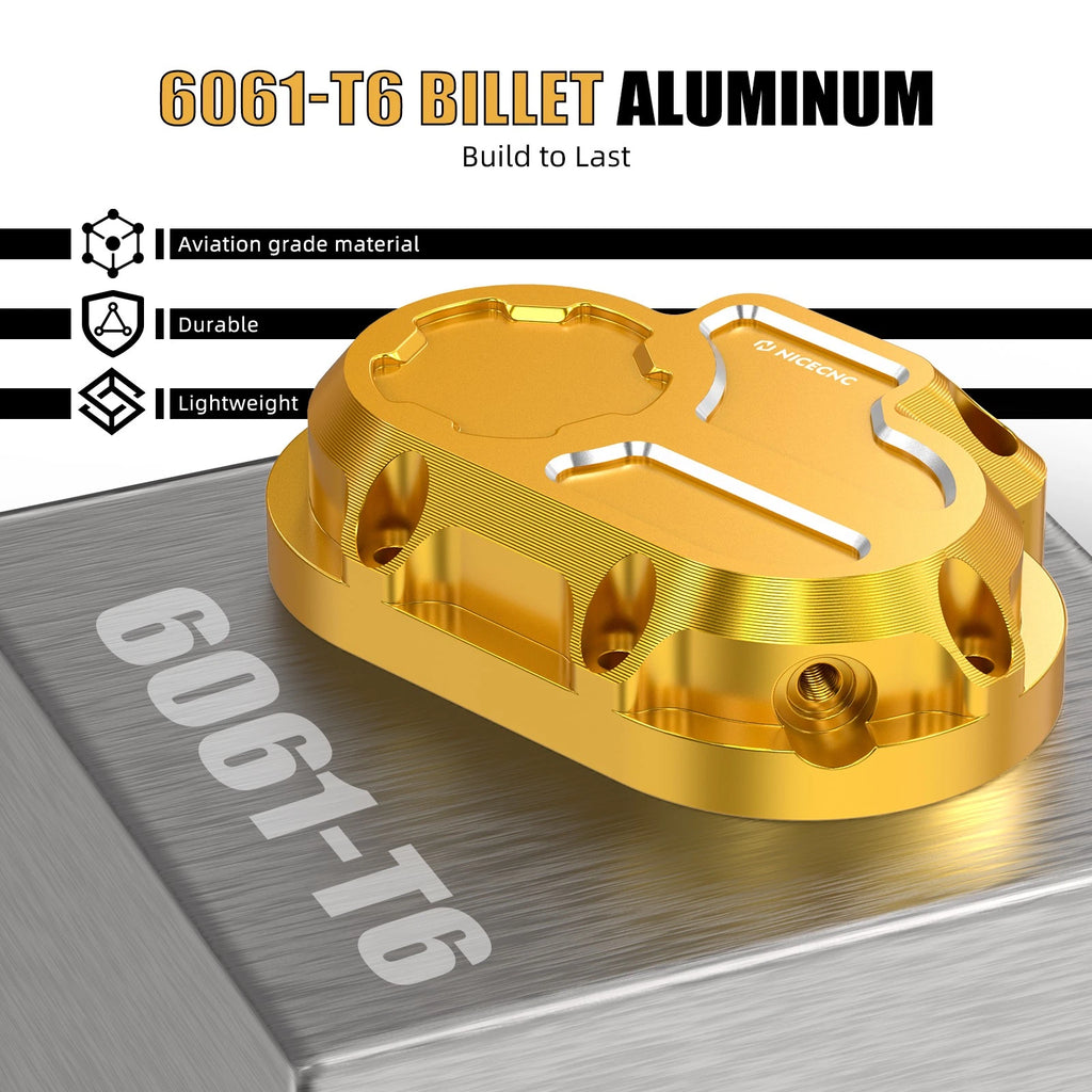 Gold Transmission Side Cover Cap for Harley Dyna Super Glide Custom (2006–2014)