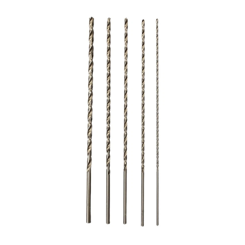 5 Pcs 2/3/3.5/4/5mm HSS Extra Long Drill Bits Set for Metal Drilling