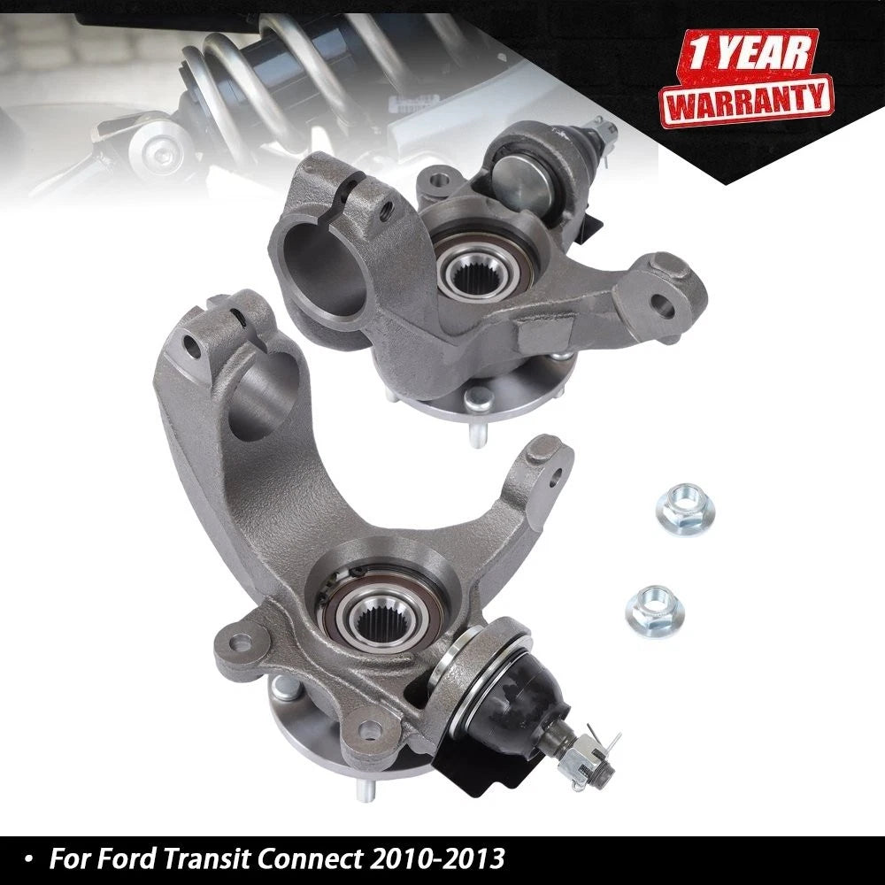 2X Front Steering Knuckles Wheel Hub Bearings for Ford Transit Connect (2010–2013)