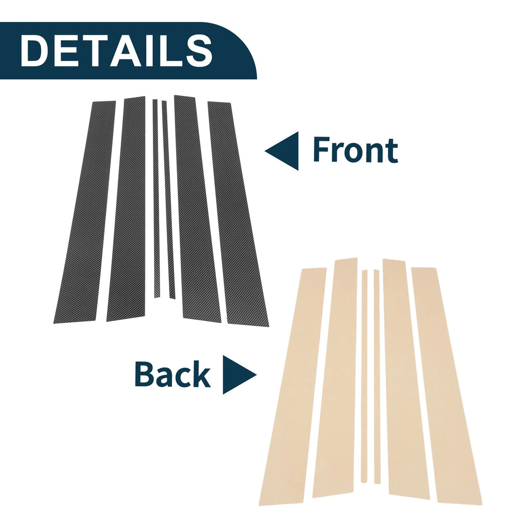 6Pcs Door Pillar Window Trim Replacement for Toyota 4Runner (2003–2009)