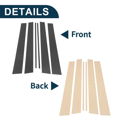 6Pcs Door Pillar Window Trim Replacement for Toyota 4Runner (2003–2009)