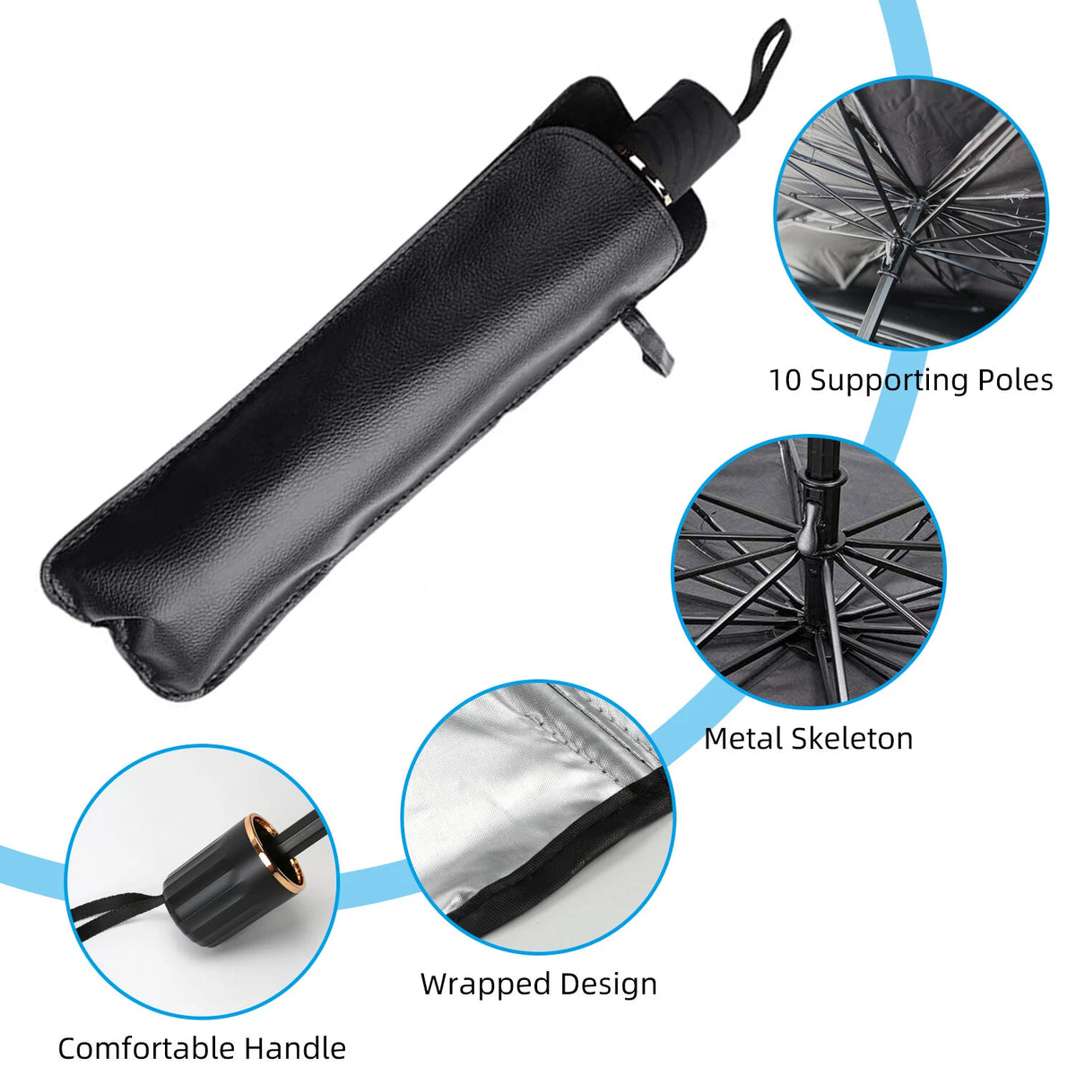 Foldable Windshield Sun Shade for Car (Universal Fit)