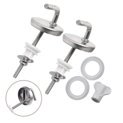 2X Rust Proof Stainless Steel Toilet Seat Hinge with Mounting Accessory