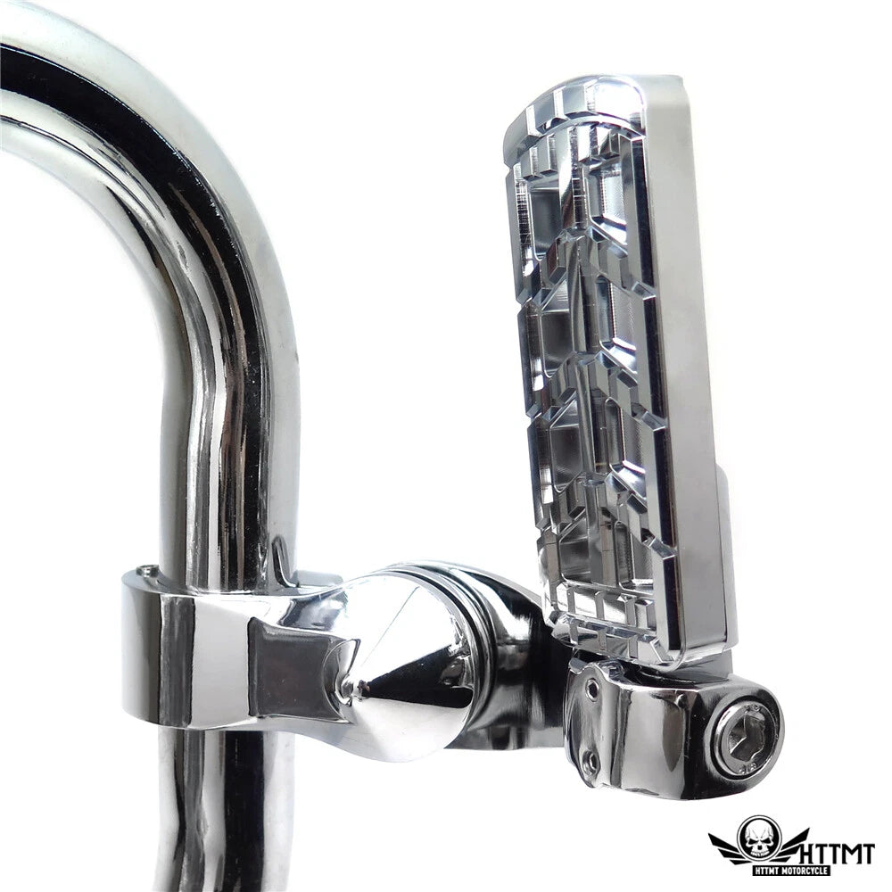 Chrome Dominator CNC FootPeg Clamp for Harley Softail (2014–2023)