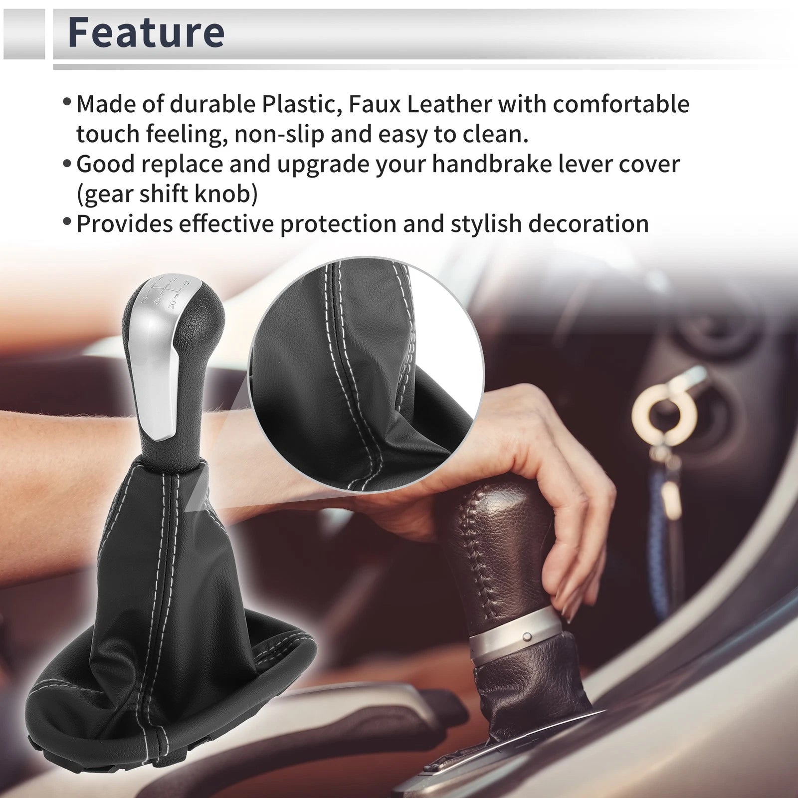 Gear Shifter Knob with Cover Replacement for Chevrolet Spark (2011–2015)