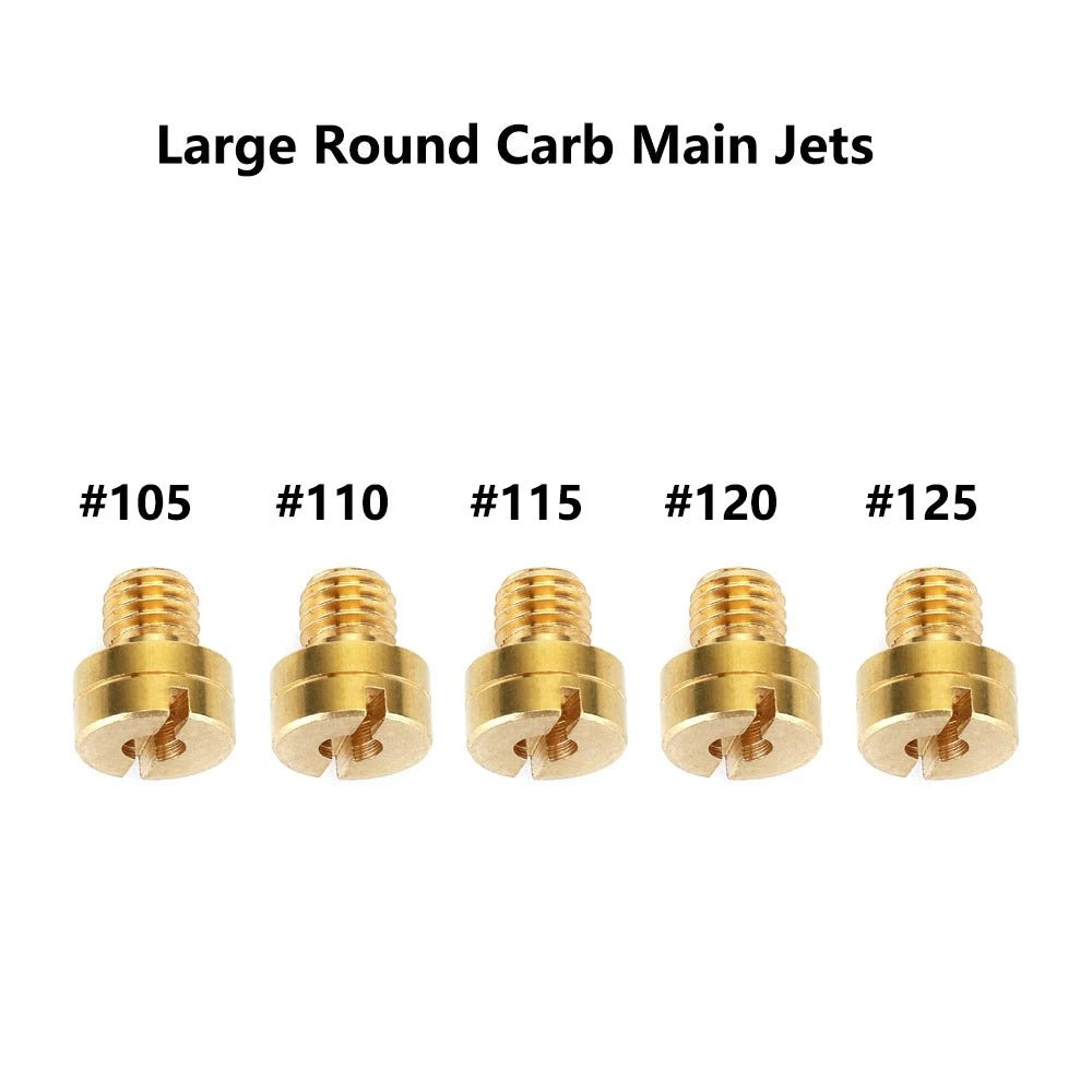 5pcs Large Round Main Jets for Mikuni N100/604 Carburetor (#105 #110 #115 #120 #125)