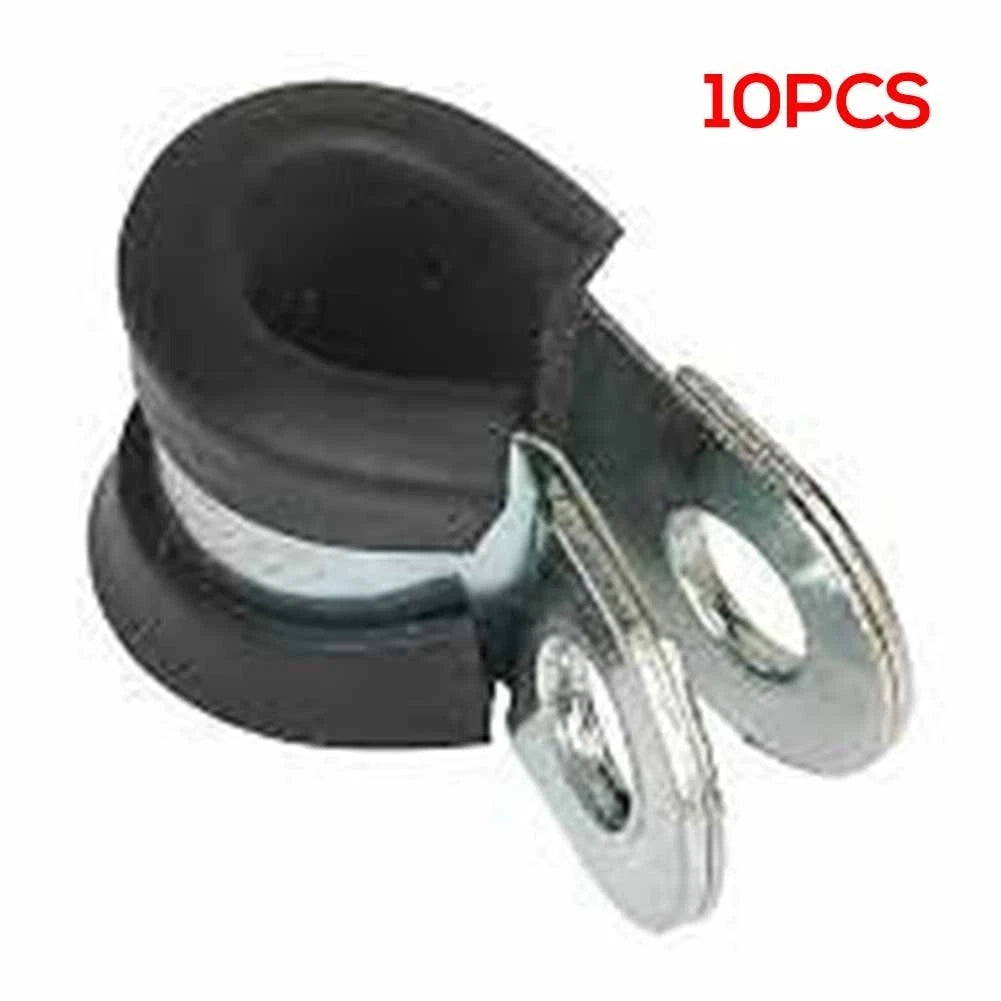 10X 8mm Metal Rubber P Clips for Brake Gas Line