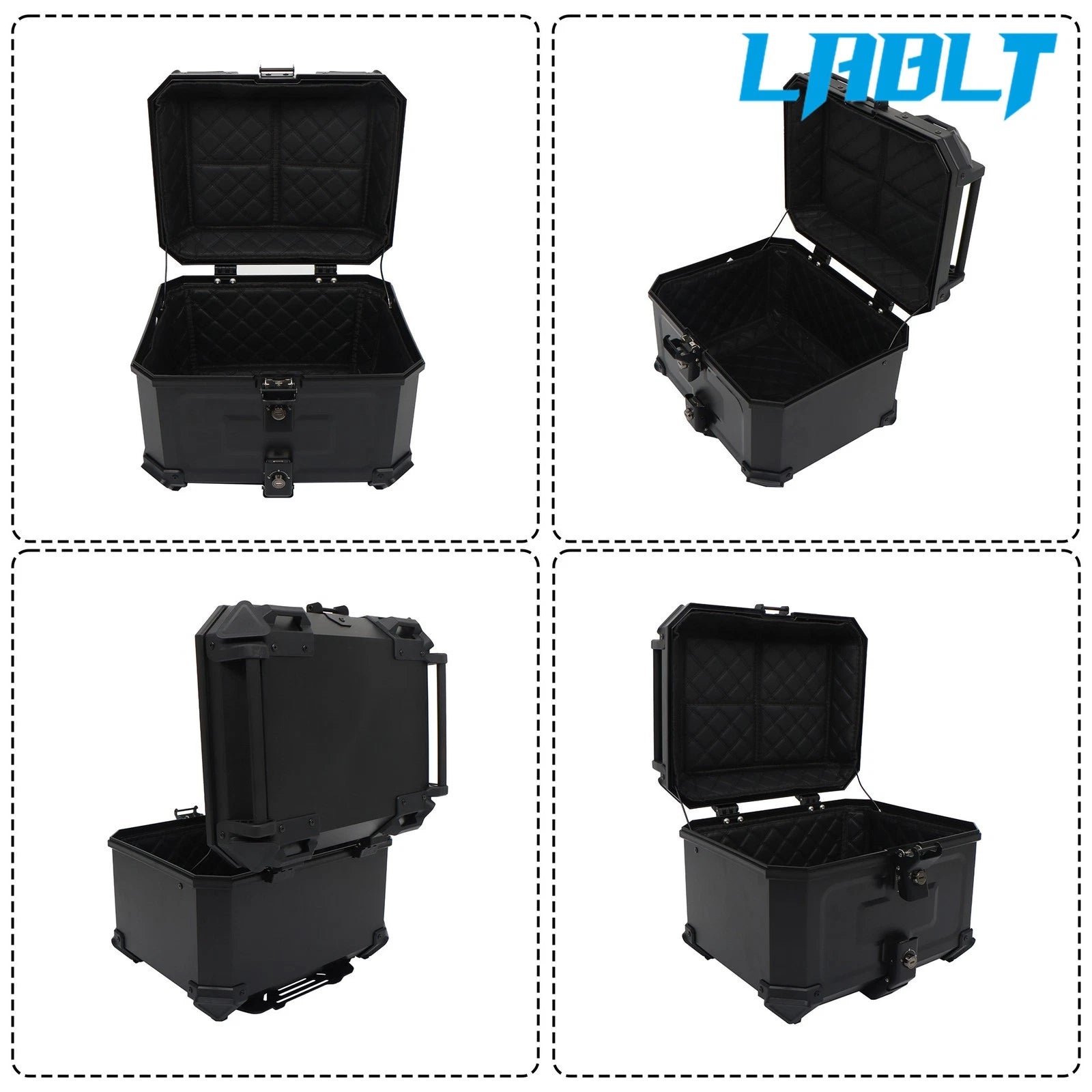 45L Motorcycle Rear Tour Box Top Case for LABLT (Waterproof, Security Lock)