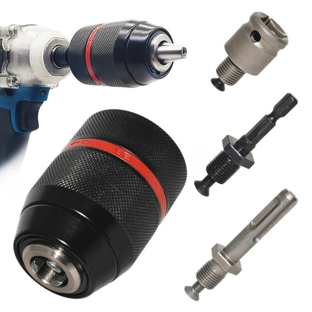 Keyless Drill Chuck Adapter for Hex/SDS/Socket Bit Driver (1/2-20UNF)