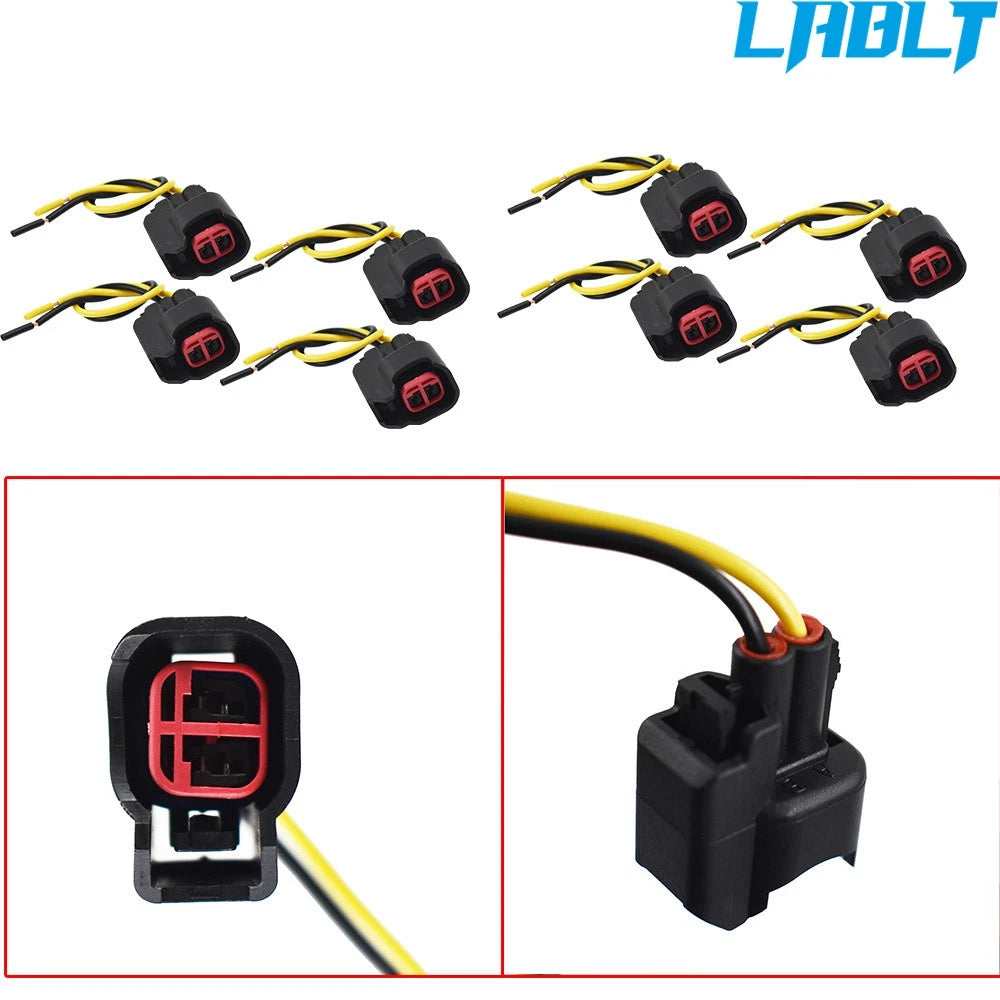 8Pcs Fuel Injector Connector Pigtail for Dodge GM Ford EV6 EV14