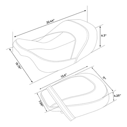 Gel Seats for Harley Street Road Glide (2009–2023) - Black & White
