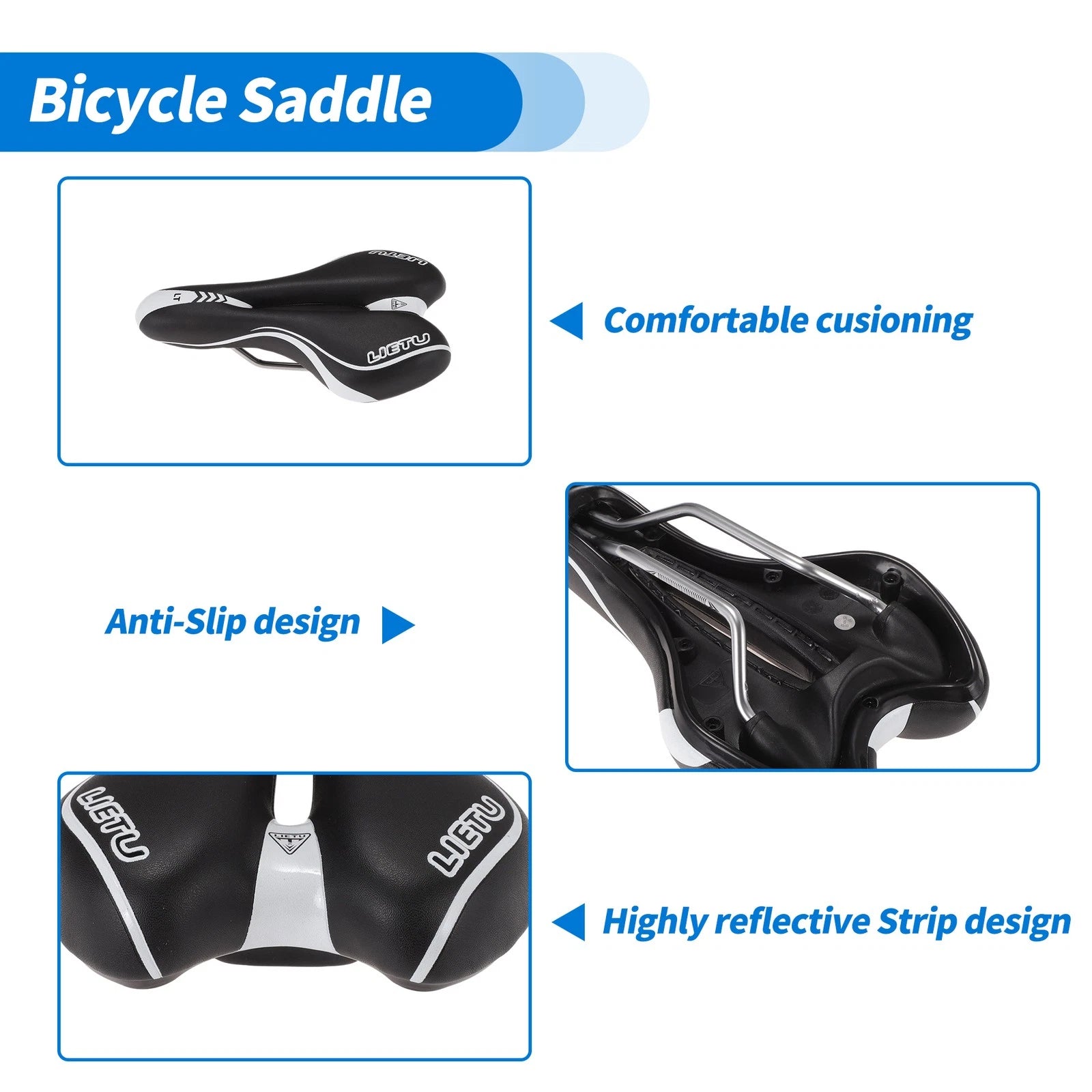 Bike Seat Cushion for Bicycle (Black & White)