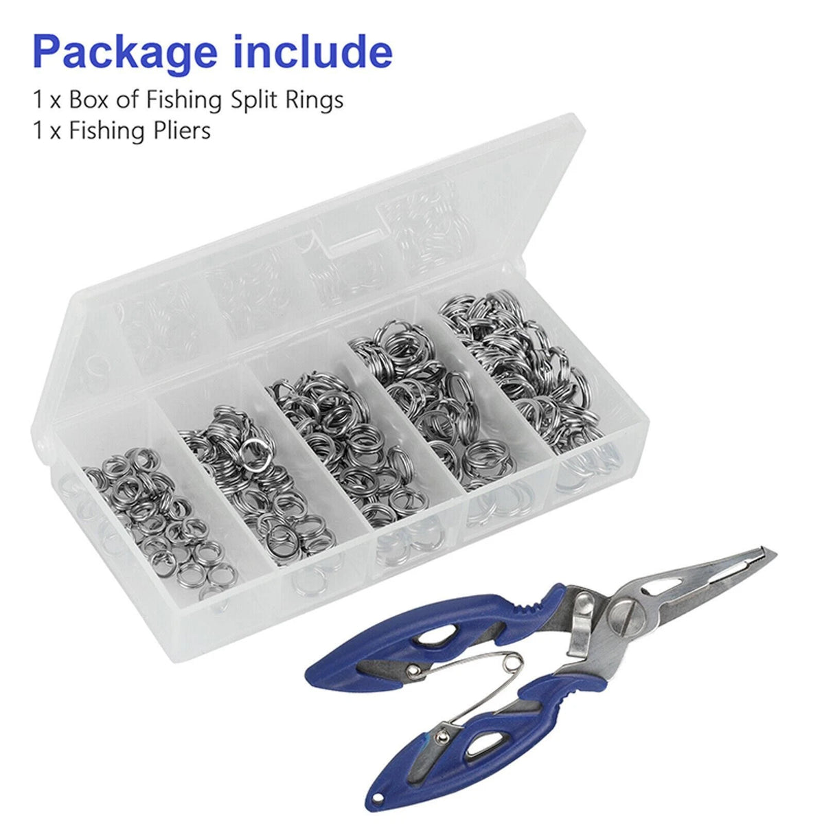 200Pcs Stainless Steel Fishing Split Rings for Assorted Lures