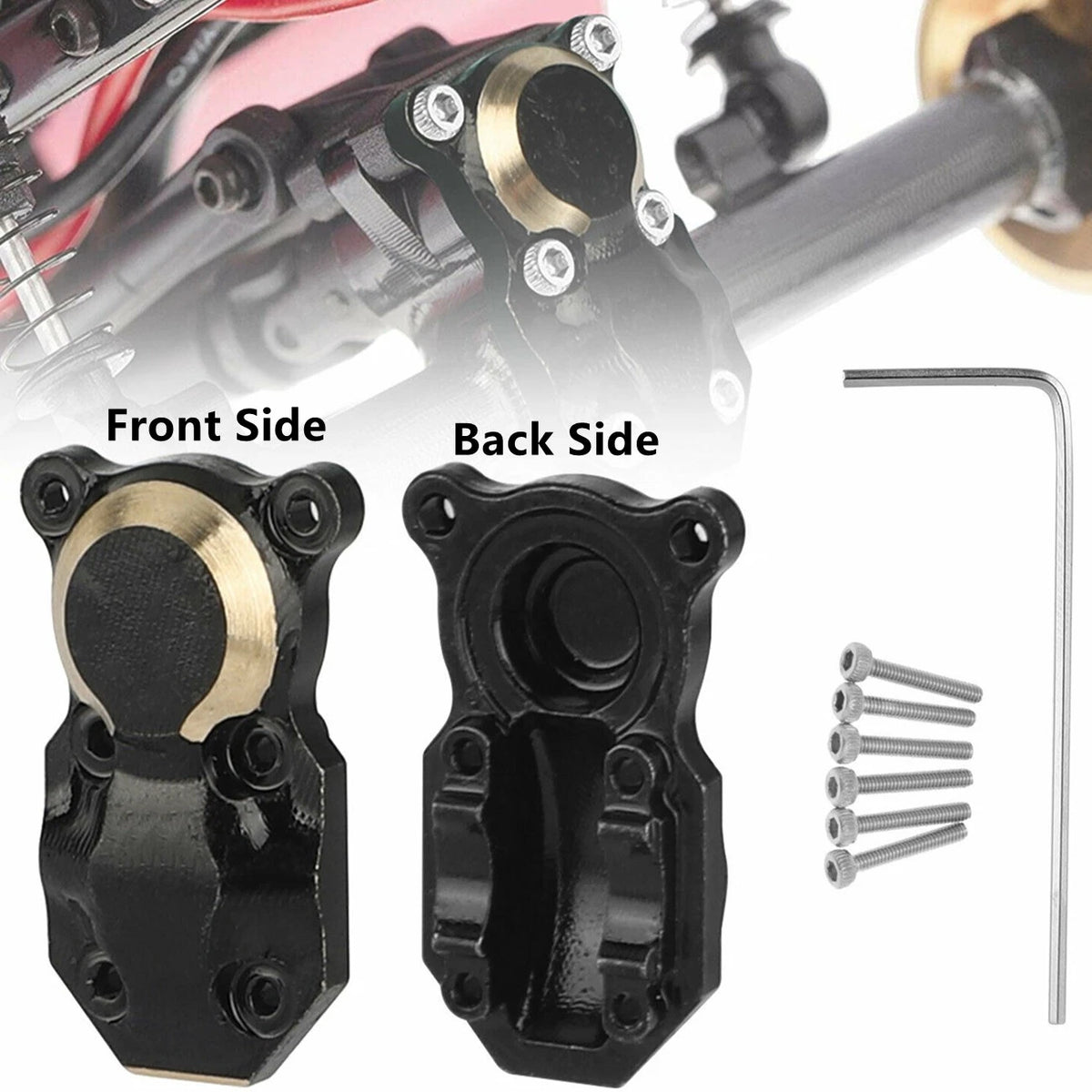 Brass Front/Rear Axle Diff Housing Cover for Axial SCX24 (90081)