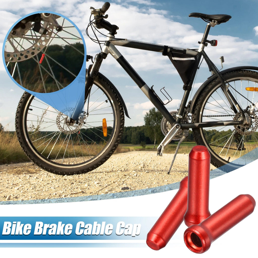 Brake Cable Cap Replacement Set for Bike Bicycle Gear Shifter (Red)