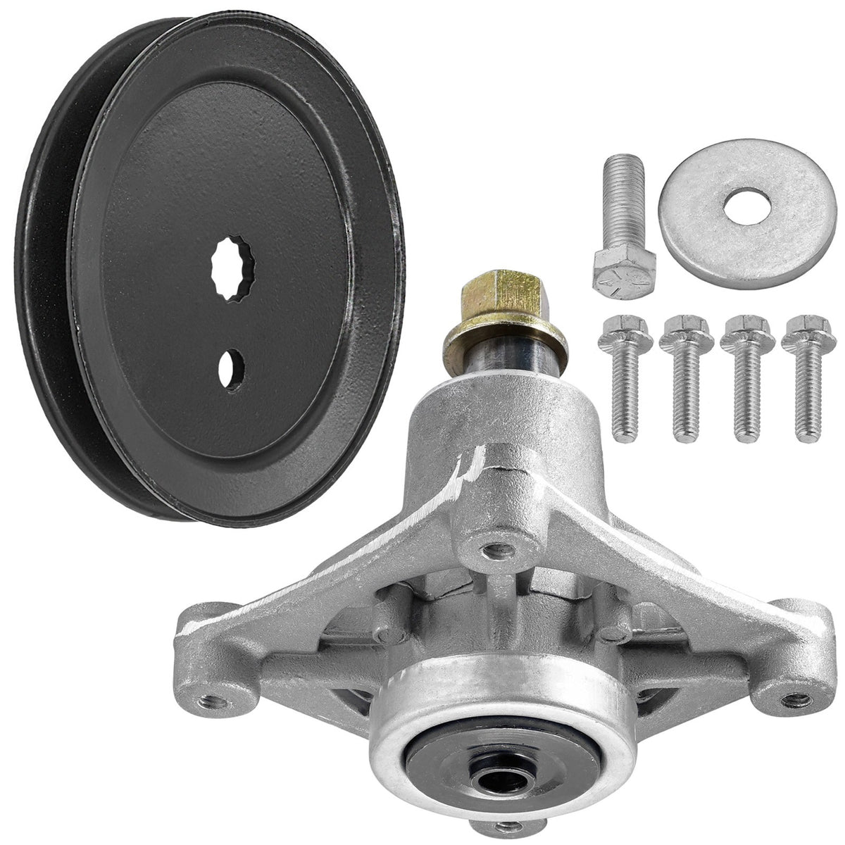 Deck Spindle with 4.8 in OD Pulley for Hustler Raptor and Dash XD (2010–2020)