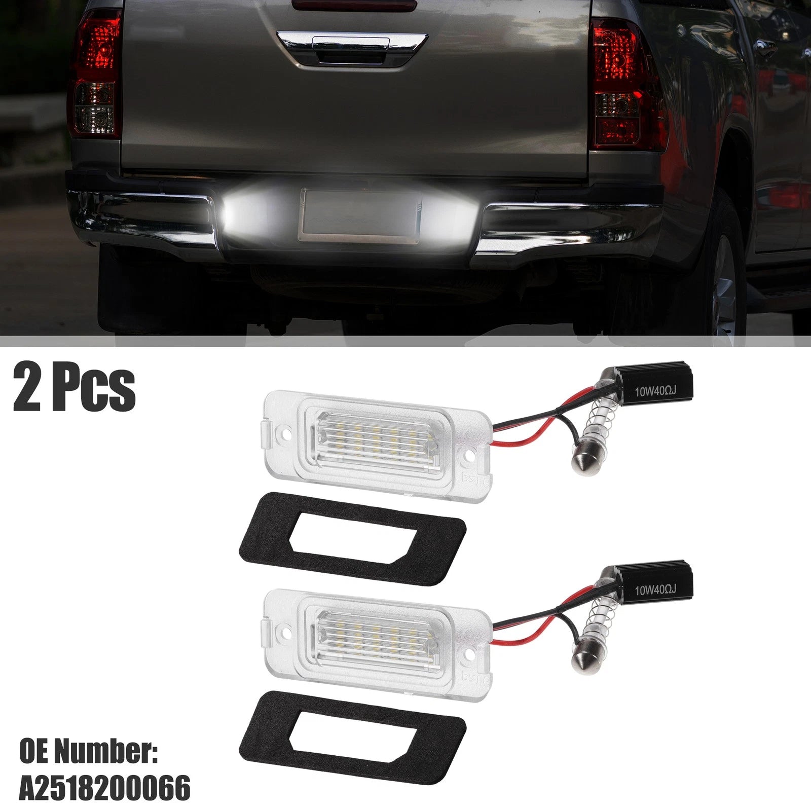 2pcs LED License Plate Light Replacement for Mercedes-Benz GL550 (2008–2012)