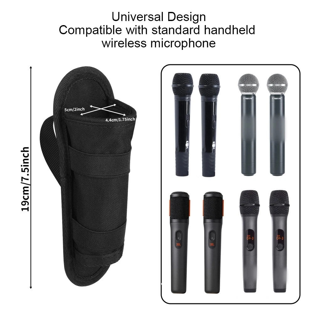 Compact Nylon Microphone Holder for Wireless Handheld Mics